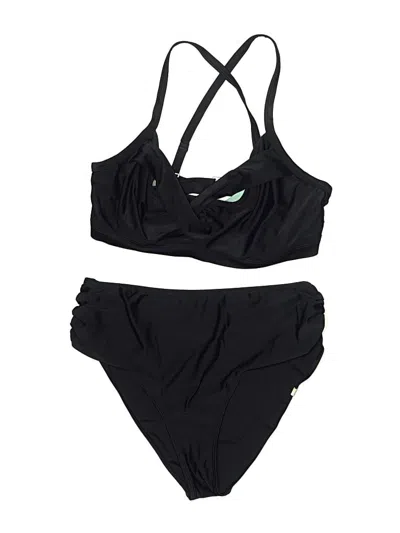 Pre-owned Athleta Two Piece Swimsuit In Black