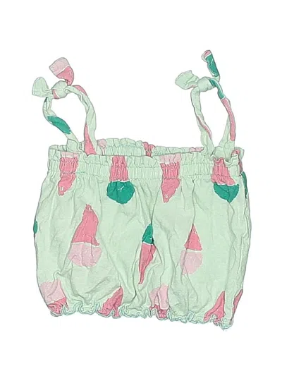 Pre-owned Zara Kids' Sleeveless Top Green Ruffles Neckline Tops