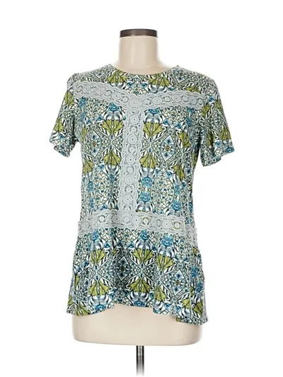 Pre-owned Logo By Lori Goldstein Short Sleeve Blouse In Blue