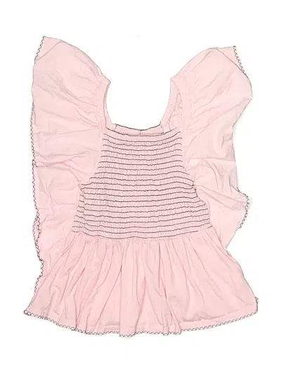 Pre-owned Zara Kids' Sleeveless Top Pink Ruffles Neckline Tops