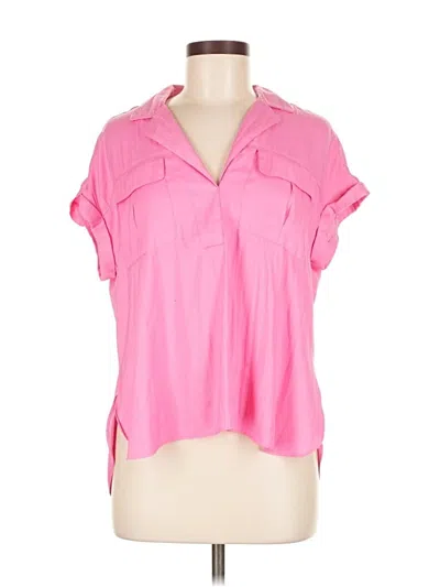 Pre-owned Rose + Olive Short Sleeve Blouse In Pink