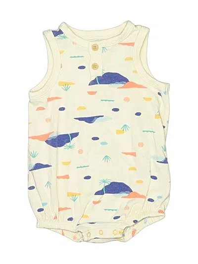 Pre-owned Cat & Jack Babies' Short Sleeve Onesie In White