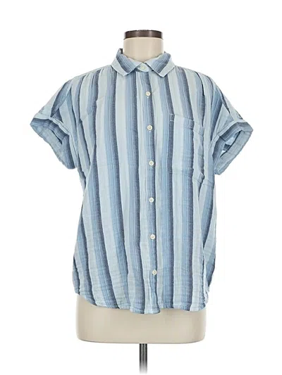 Pre-owned Style & Co Short Sleeve Button Down Shirt In Blue