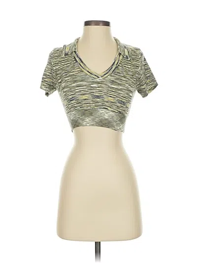 Pre-owned Isalis Short Sleeve Turtleneck In Gold