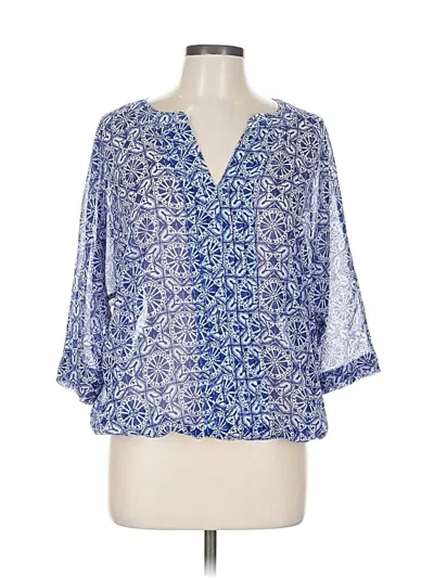 Pre-owned Fever 3/4 Sleeve Blouse In Blue