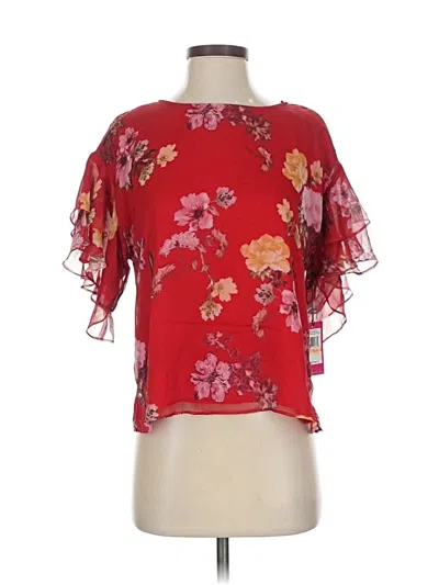 Vince Camuto Short Sleeve Blouse In Red