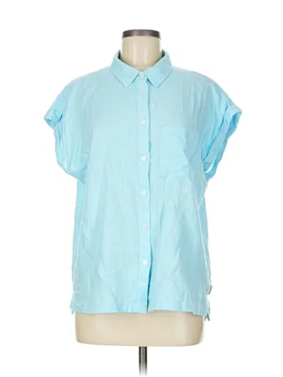 Pre-owned Orvis Short Sleeve Button Down Shirt In Blue