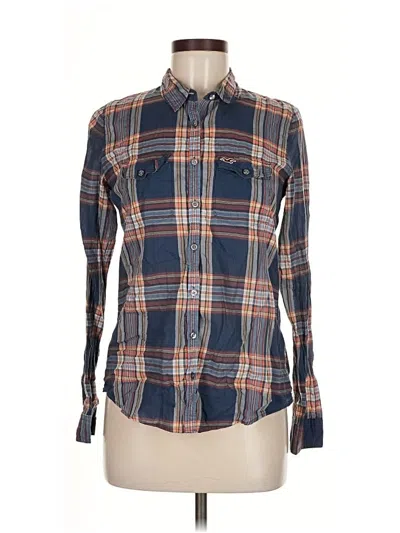Pre-owned Hollister Long Sleeve Button Down Shirt In Blue