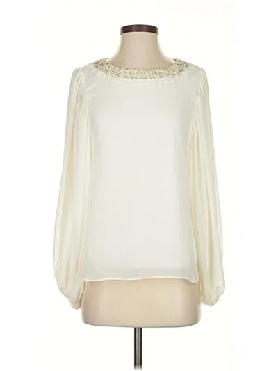 Pre-owned Cece Long Sleeve Blouse In White