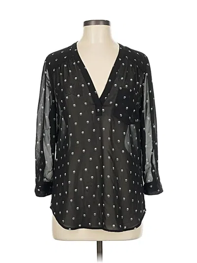Pre-owned Maurices 3/4 Sleeve Blouse In Black