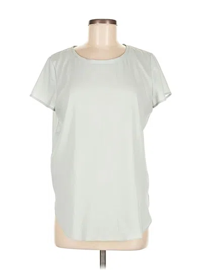 Pre-owned Ann Taylor Short Sleeve Top Silver Crew Neck Tops