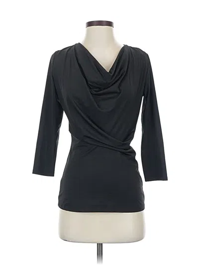 Pre-owned Ellen Tracy 3/4 Sleeve Top Black Cowl Neck Tops