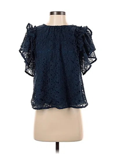 Pre-owned Love, Bonito Short Sleeve Blouse In Blue
