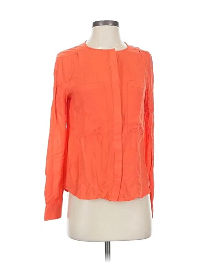 Pre-owned Maeve Long Sleeve Blouse In Orange