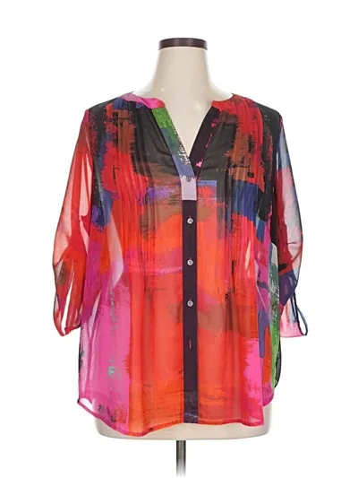 Pre-owned Chaus 3/4 Sleeve Blouse In Red