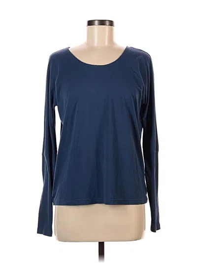 Pre-owned Onzie Long Sleeve Top Blue Crew Neck Tops