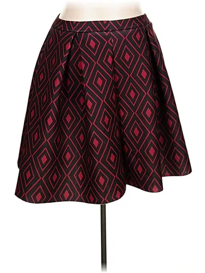 Pre-owned Ashley Stewart Formal Skirt In Burgundy