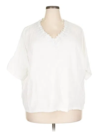 Pre-owned Jones New York 3/4 Sleeve Blouse In White