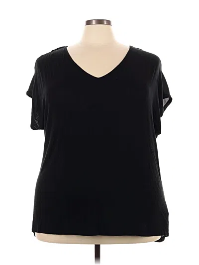 Pre-owned Dex Short Sleeve Top Black V Neck Tops