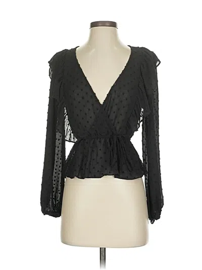 Pre-owned So Long Sleeve Blouse In Black