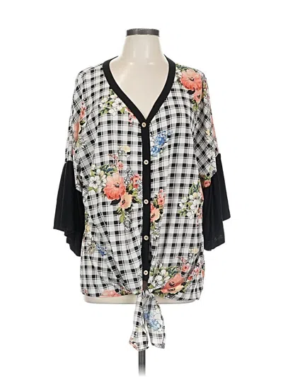 Pre-owned Oddi 3/4 Sleeve Blouse In Gray