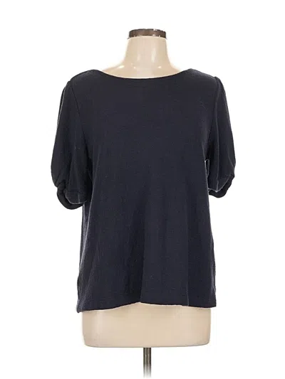 Pre-owned Ann Taylor Loft 3/4 Sleeve Top Black Boatneck Tops
