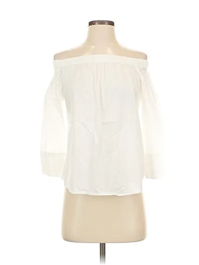 Pre-owned Drew 3/4 Sleeve Blouse In White