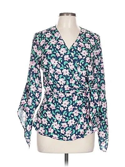 Pre-owned Betabrand Long Sleeve Blouse In Blue