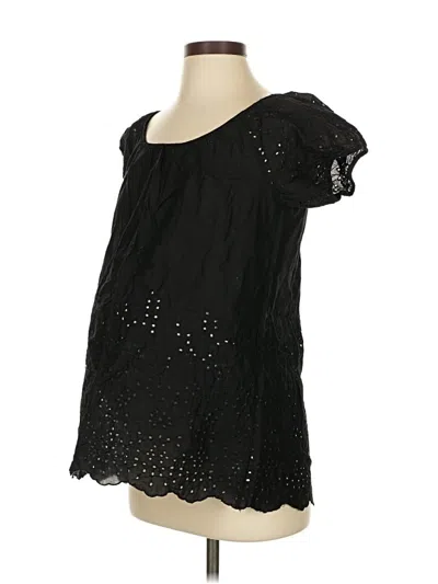 Pre-owned Motherhood Short Sleeve Blouse In Black
