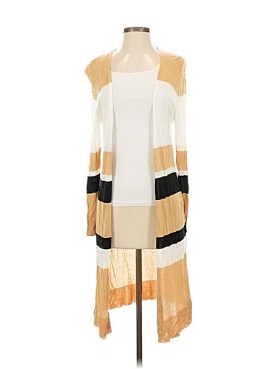 Pre-owned Mud Pie Cardigan Sweater In White