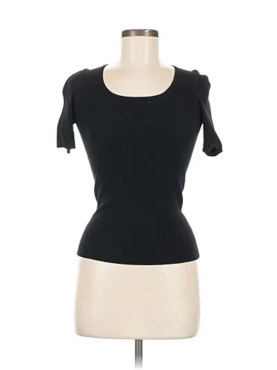 Pre-owned Ann Taylor Short Sleeve Top Black Sweetheart Neckline Tops
