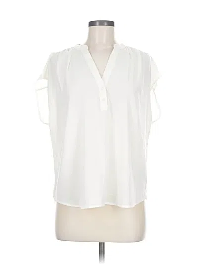Pre-owned Banana Republic Factory Store Short Sleeve Blouse In White
