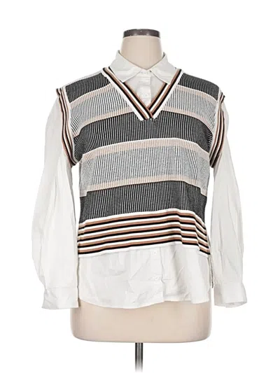 Pre-owned Adrianna Papell Sweater Vest In White