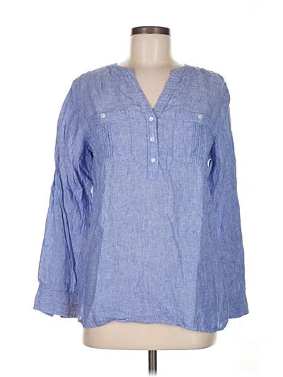 Pre-owned Talbots Long Sleeve Blouse In Blue