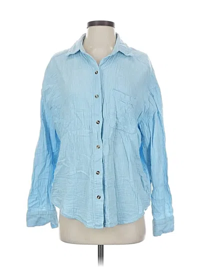 Pre-owned Billabong Long Sleeve Button Down Shirt In Blue