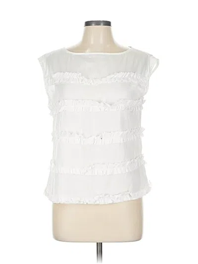 Pre-owned Talbots Sleeveless Blouse In White