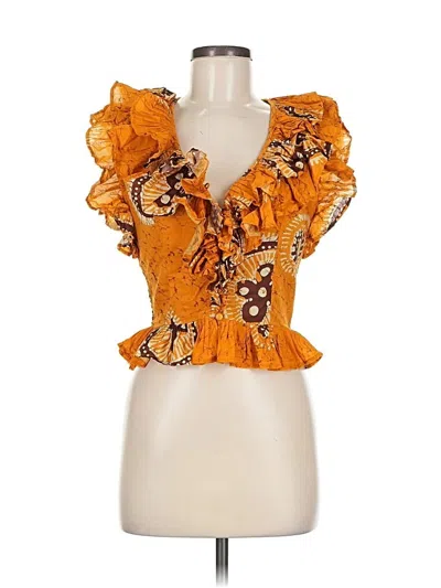 Pre-owned Love The Label Sleeveless Blouse In Orange