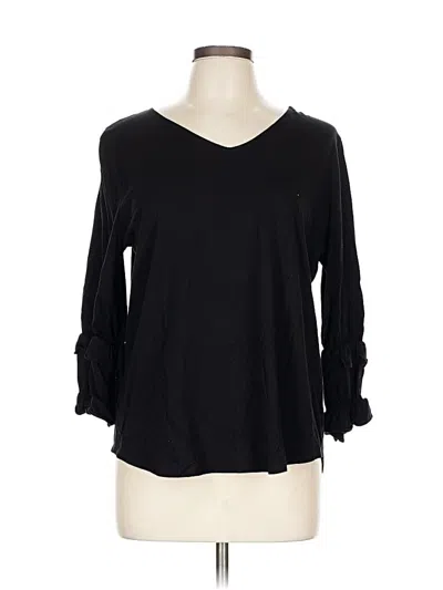 Pre-owned Ann Taylor 3/4 Sleeve Top Black V Neck Tops