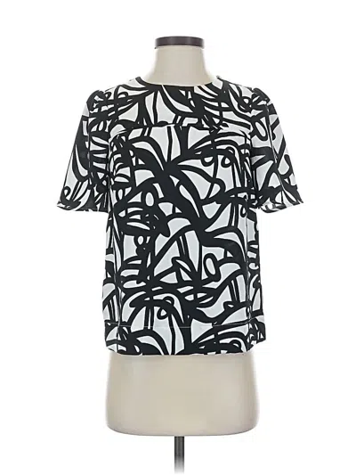 Pre-owned J.crew 365 Short Sleeve Blouse In Black