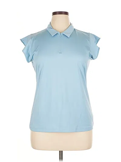 Pre-owned Laura Ashley Short Sleeve Polo Shirt In Blue