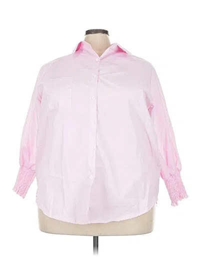Pre-owned Unbranded 3/4 Sleeve Blouse In Pink