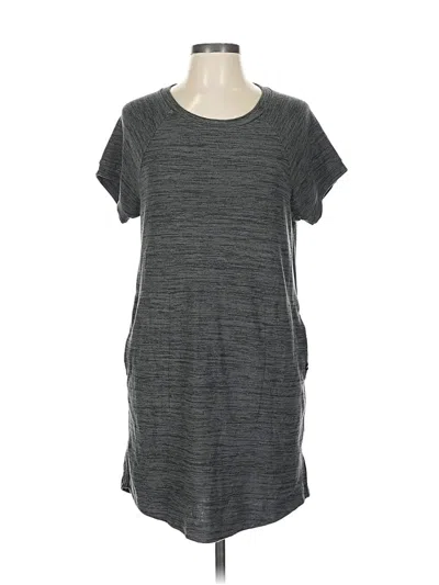 Pre-owned Meundies Short Sleeve Top Gray Scoop Neck Tops