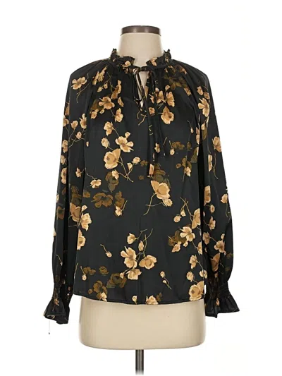 Pre-owned Blu Pepper Long Sleeve Blouse In Black