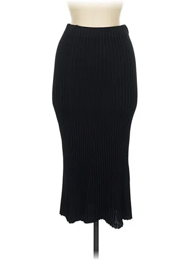 Pre-owned Solid & Striped Formal Skirt In Black