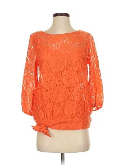 Pre-owned Madison 3/4 Sleeve Blouse In Orange