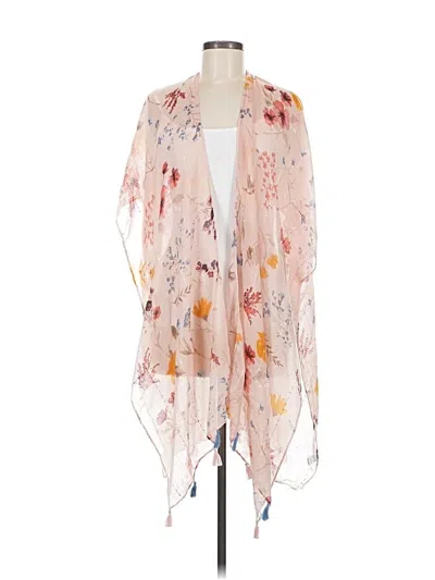 Pre-owned Woven Heart Kimono In Pink