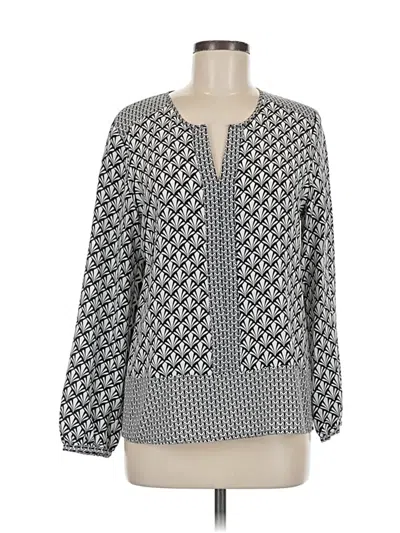 Pre-owned Ecru Long Sleeve Blouse In Gray