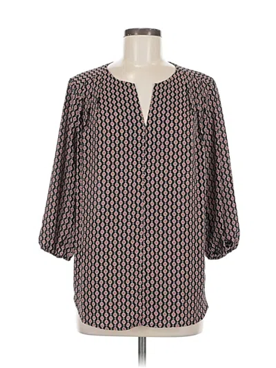 Pre-owned Pleione 3/4 Sleeve Blouse In Brown