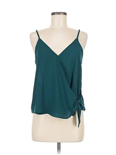 Pre-owned Papermoon Tank Top Teal Halter Neckline Tops In Blue