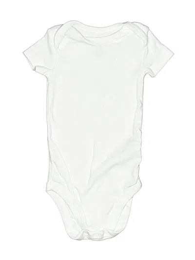 Pre-owned Honest Baby Clothing Babies' Short Sleeve Onesie In White
